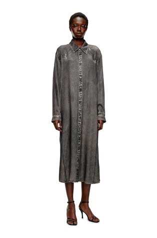 Midi košulja-haljina s otiskom ispranog denima