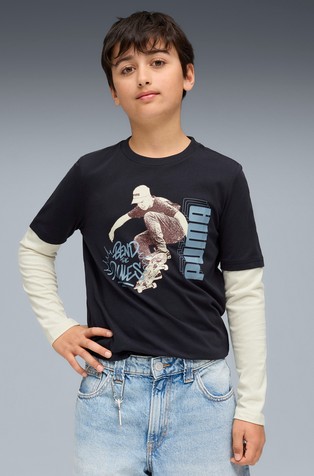 MID 90s Youth majica s dvoslojnim dugim rukavima i otiskom