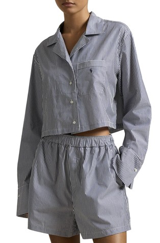 Pidžama od prugastog popelina s kratkim hlačama