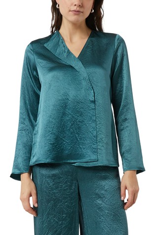 Satenska bluza s uvrnutim detaljem