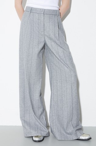Wide-leg flannel trousers