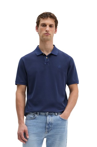 Short-sleeved polo shirt in organic cotton piqué