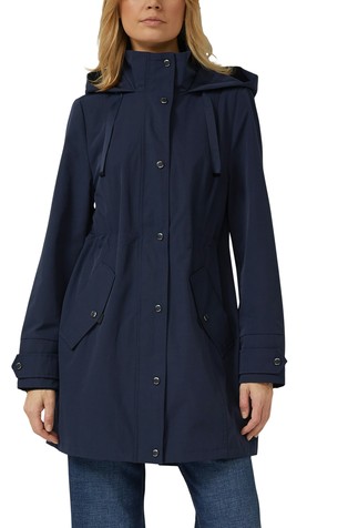 Parka with hood and inner adjustable waist