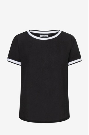 Blouse shirt in fabric mix with contrasting trim