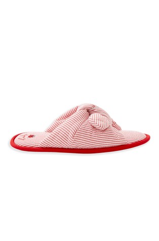 Clover striped open-toe slippers