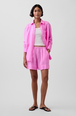 Ženske kratke hlače od mješavine lana