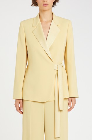 Blazer with satin inserts