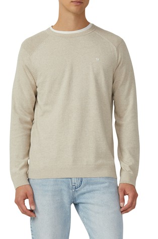 Mouliné knit sweater with raglan sleeves