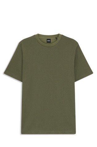 Majica od merceriziranog pamuka s geometrijskim žakard uzorkom