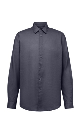 Regular fit shirt in linen-cotton mix