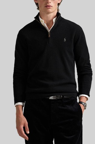 Pleten vuneni pulover s djelomičnim kopčanjem