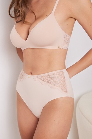 Gaćice od mikrofibre i čipke s visokim strukom