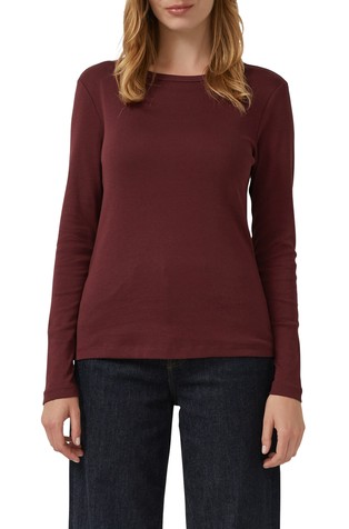 Long-sleeved T-shirt with a ribbed texture