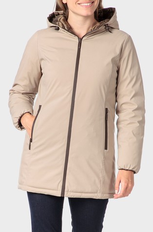 Reversible parka with hood