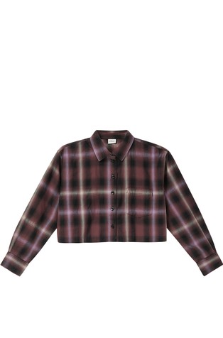 Cropped košulja s kariranim uzorkom