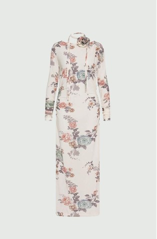 Haljina od rastezljive viskoze s cvjetnim uzorkom