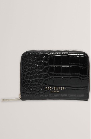 Croc Effect Small Zip Around Wallet