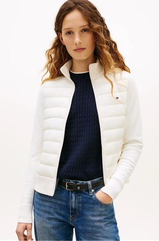 Hybrid Jacket with Knit Sleeves
