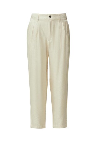 Structured satin trousers with pleats