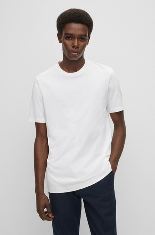 Regular-fit cotton T-shirt with short sleeves