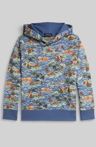 Pulover s kapuljačom i tropskim uzorkom