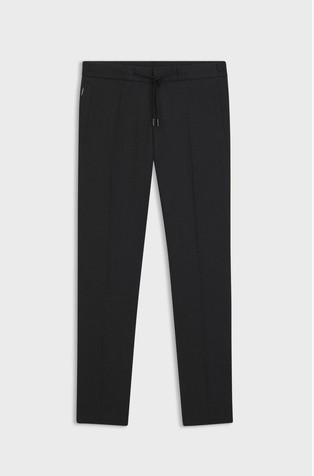 Slim-fit trousers in virgin wool and silk