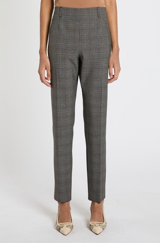 Slim checked stretch trousers