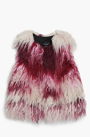 Prsluk od umjetnog krzna s akvarelnim uzorkom