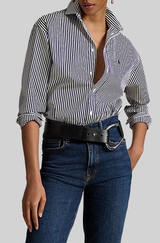 Relaxed Fit Striped Cotton Shirt