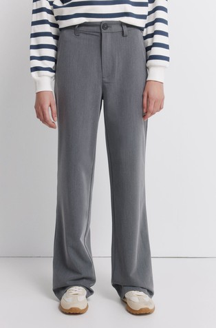 Straight melange trousers