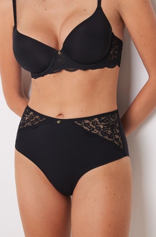 Gaćice s visokim strukom od mikrofibre s čipkom