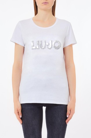 Majica s logotipom s ukrasnim kamenčićima