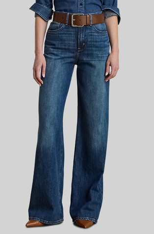 Široke jeans hlače s visokim strukom