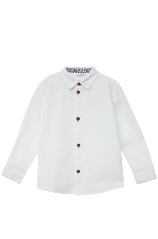 Strukturirana pamučna košulja s kontrastnim gumbima