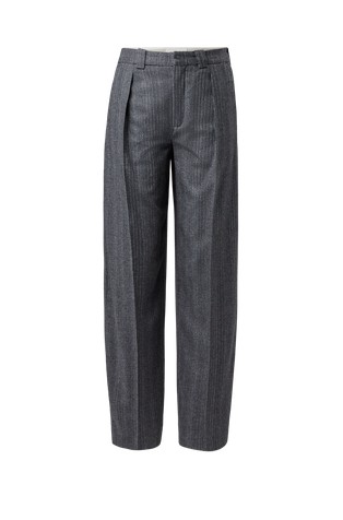 Tailored Pleated Trousers with Stripes