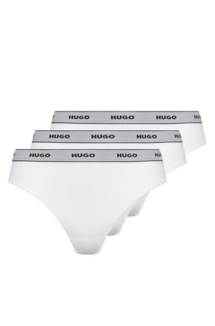 Paket 3 para pamučnih tangica s logo obrubom