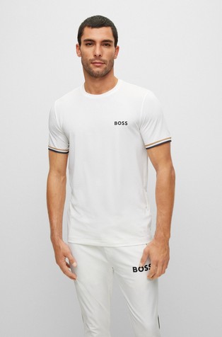 BOSS x Matteo Berrettini logo crew-neck T-shirt with signature stripes