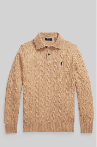 Pulover od vune i kašmira s polo ovratnikom