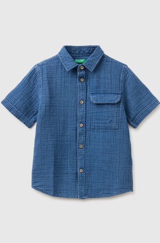 Short-sleeved shirt in light gauze