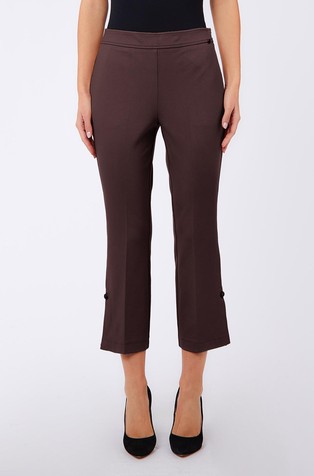Slim fit cropped hlače od milano tkanine