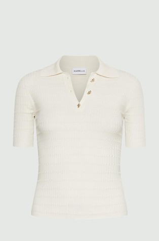 Pletena polo majica kratkih rukava od mješavine viskoze