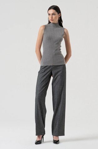 Regular fit hlače s uzorkom riblje kosti