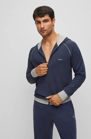 Pulover s kontrastnom kapuljačom i logotipom