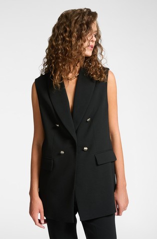 Duži prsluk u stilu sakoa