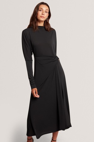 Midi haljina s drapiranim detaljima