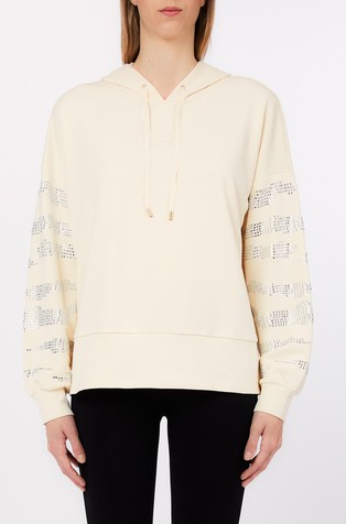 Loose fit cotton-blend hoodie