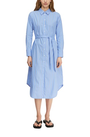 Prugasta košulja-haljina s trakom za vezanje