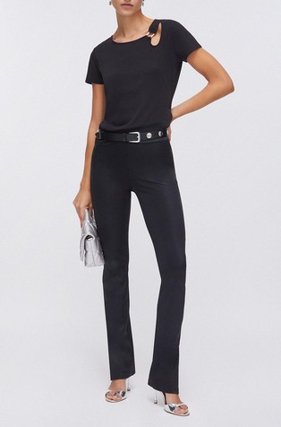 Cut-out top in bamboo blend