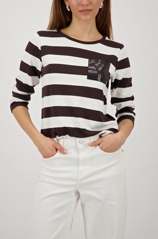 Striped sweatshirt in viscose-blend