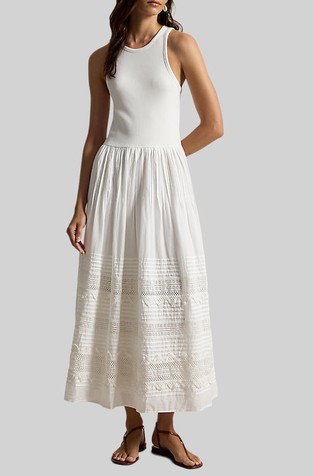 Haljina bez rukava s detaljima od čipke